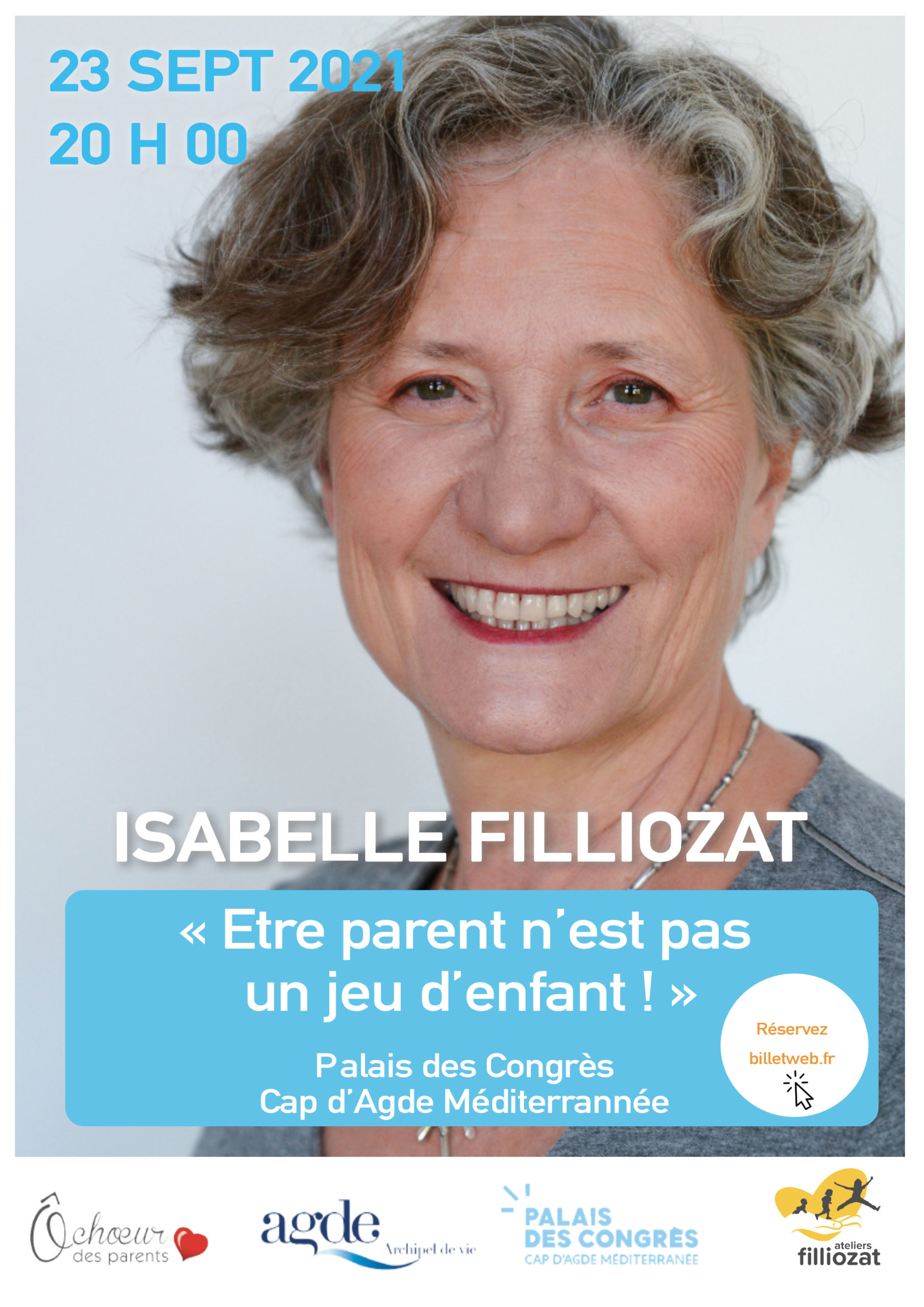 Affiche conférence Cap D'agde 23 septembre 2021 - Isabelle Filliozat