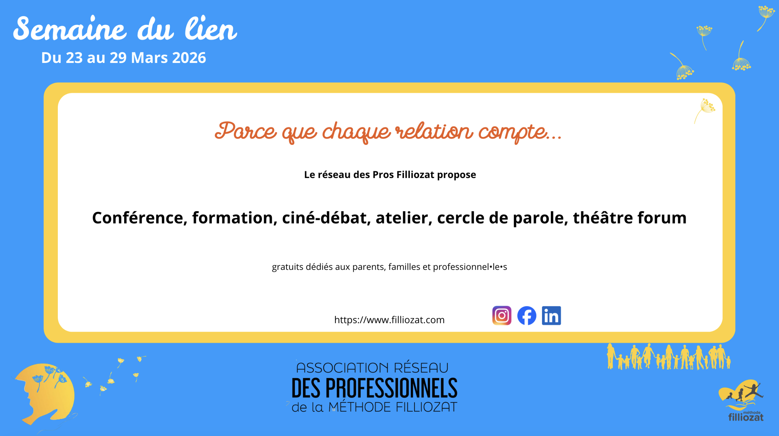 La semaine du lien - Professionnels de la méthode Filliozat header