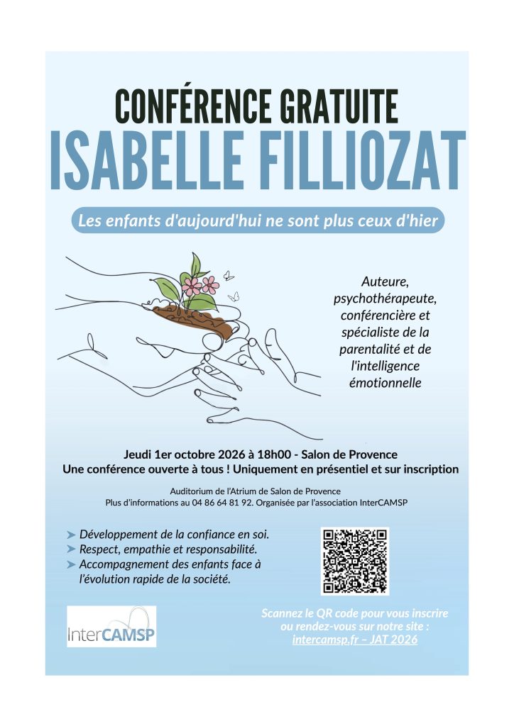 Le 1er octobre 2026, Isabelle Filliozat animera une conférence sur les enfants d'aujourd'hui.